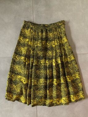 Vintage Snakeskin Pleated Skirt